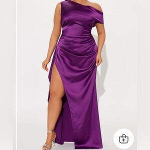 Elegant Purple One-Shoulder Dress